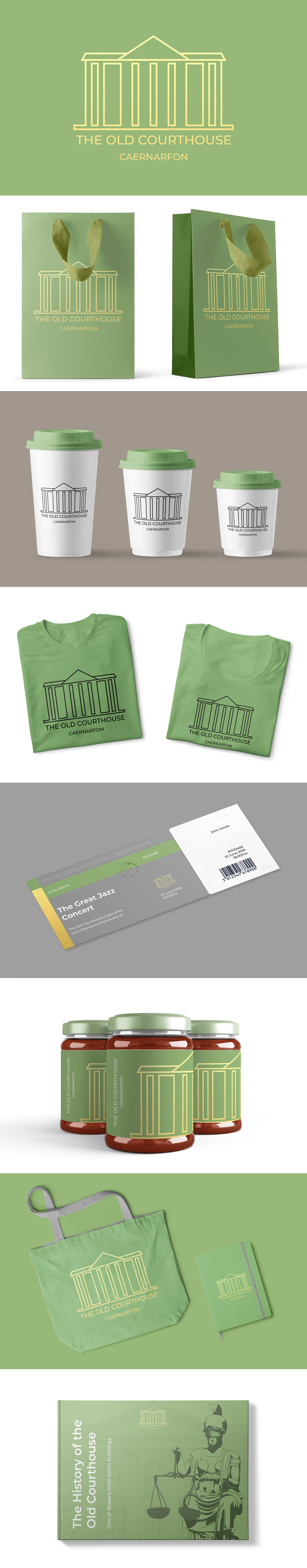 The Old Courthouse brand identity design for grade 1 listed building in Wales