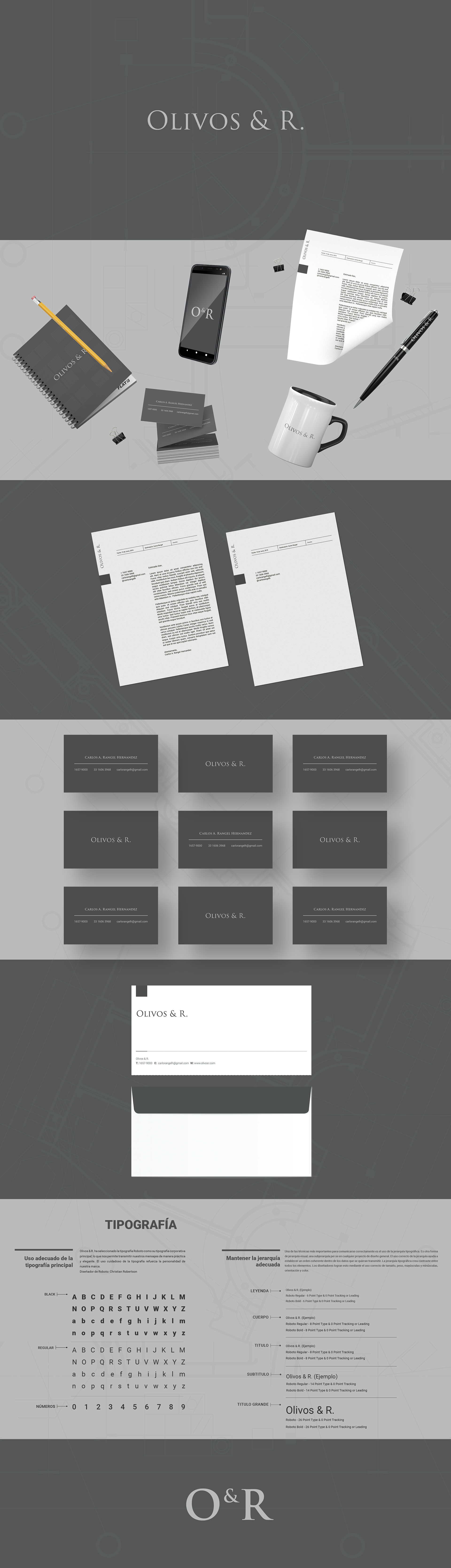 Olivos & R. architecture firm brand identity design in Mexico